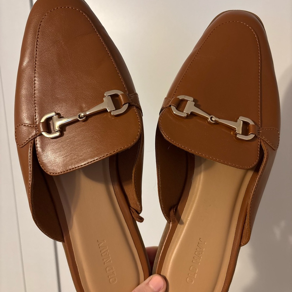 Old Navy Brown Loafers with Gold Accent